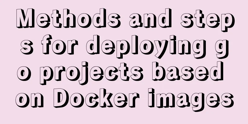 Methods and steps for deploying go projects based on Docker images