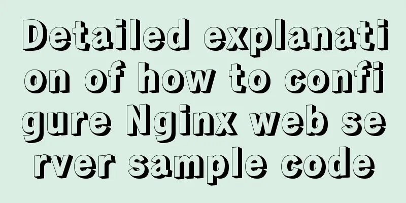 Detailed explanation of how to configure Nginx web server sample code