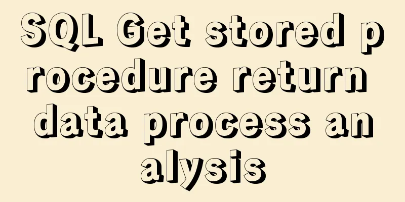 SQL Get stored procedure return data process analysis