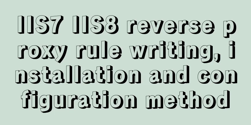 IIS7 IIS8 reverse proxy rule writing, installation and configuration method