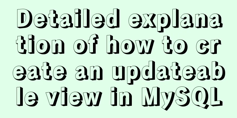 Detailed explanation of how to create an updateable view in MySQL
