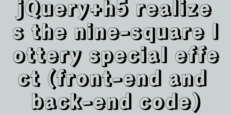 jQuery+h5 realizes the nine-square lottery special effect (front-end and back-end code)