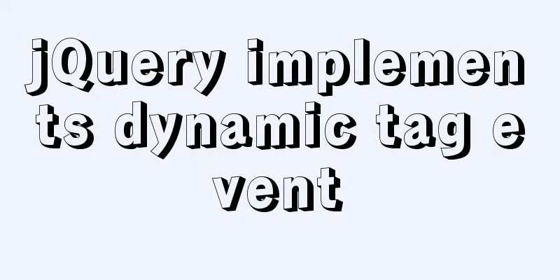 jQuery implements dynamic tag event