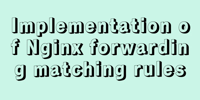 Implementation of Nginx forwarding matching rules