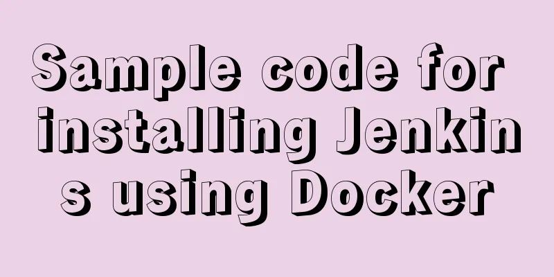Sample code for installing Jenkins using Docker