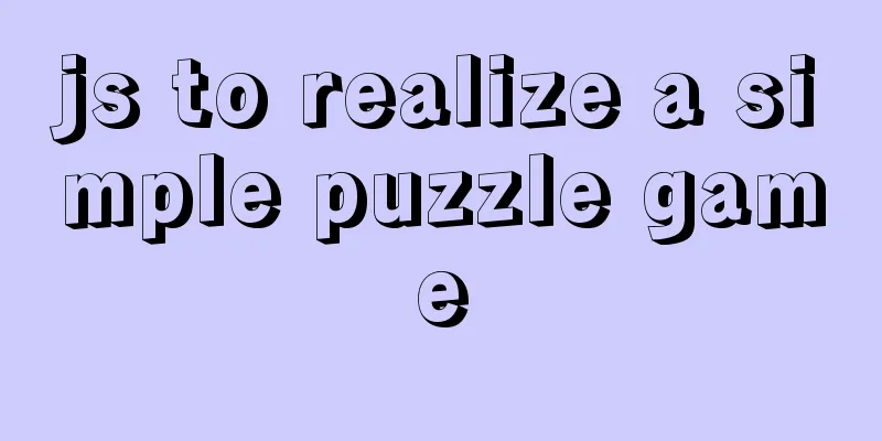js to realize a simple puzzle game