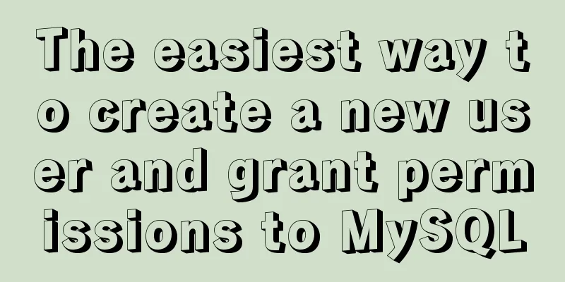 The easiest way to create a new user and grant permissions to MySQL