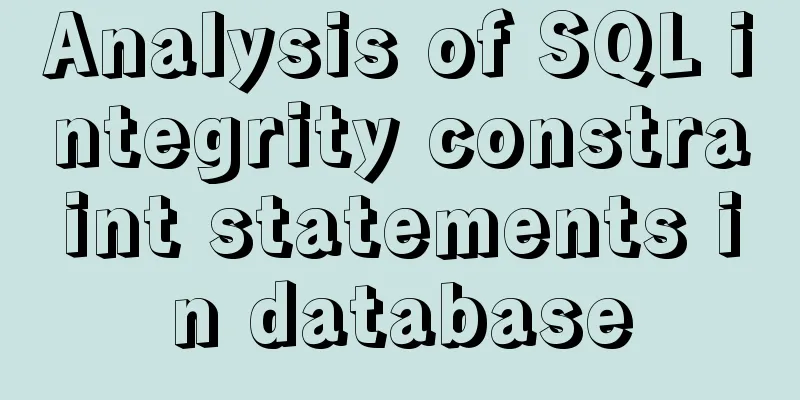 Analysis of SQL integrity constraint statements in database