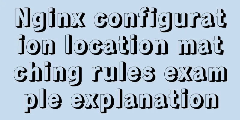 Nginx configuration location matching rules example explanation