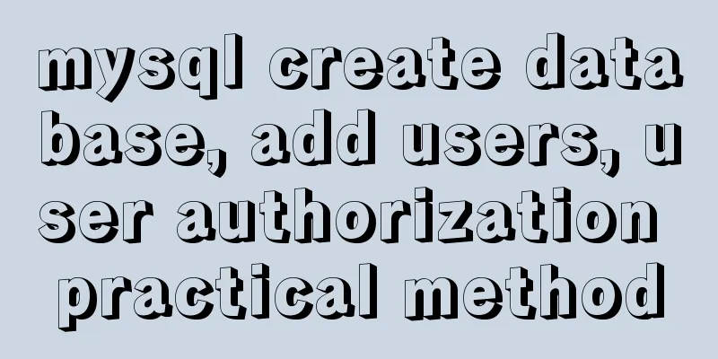 mysql create database, add users, user authorization practical method