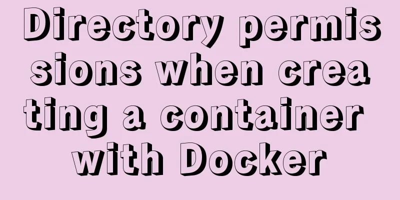 Directory permissions when creating a container with Docker