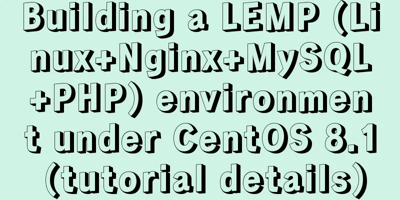 Building a LEMP (Linux+Nginx+MySQL+PHP) environment under CentOS 8.1 (tutorial details)