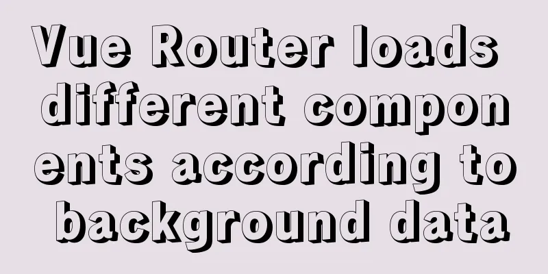 Vue Router loads different components according to background data