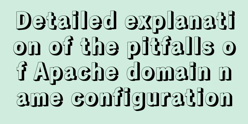 Detailed explanation of the pitfalls of Apache domain name configuration