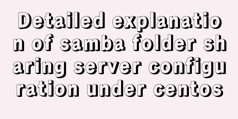 Detailed explanation of samba folder sharing server configuration under centos