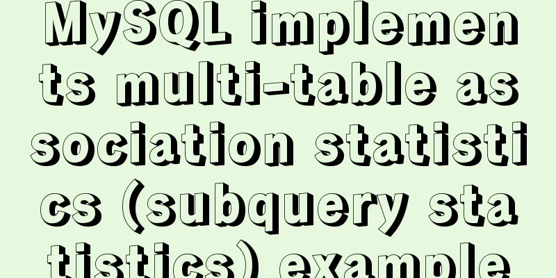 MySQL implements multi-table association statistics (subquery statistics) example