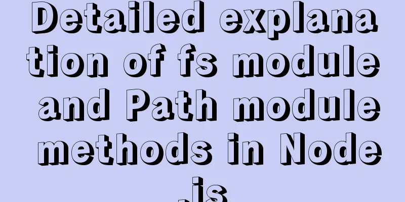 Detailed explanation of fs module and Path module methods in Node.js