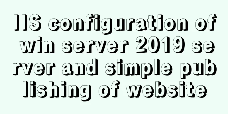 IIS configuration of win server 2019 server and simple publishing of website