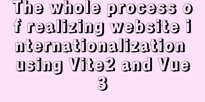 The whole process of realizing website internationalization using Vite2 and Vue3