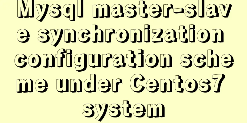 Mysql master-slave synchronization configuration scheme under Centos7 system