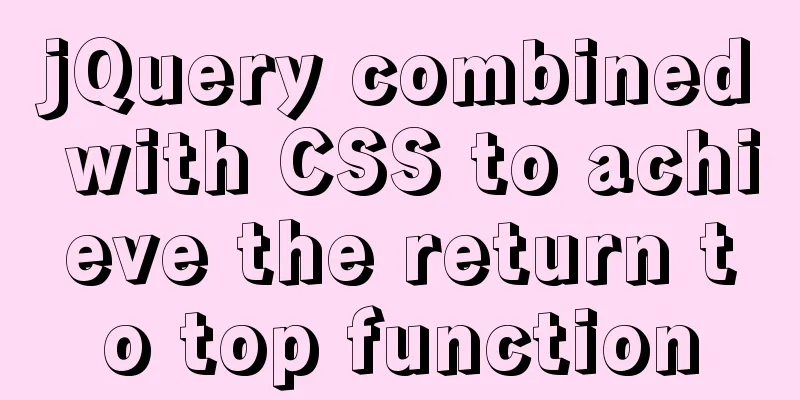 jQuery combined with CSS to achieve the return to top function