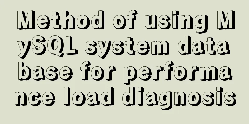 Method of using MySQL system database for performance load diagnosis