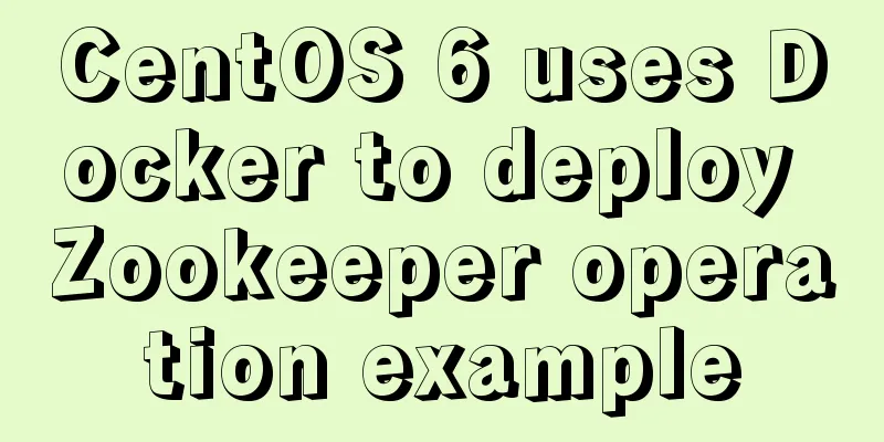 CentOS 6 uses Docker to deploy Zookeeper operation example
