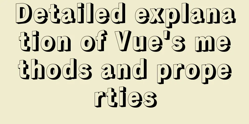 Detailed explanation of Vue's methods and properties