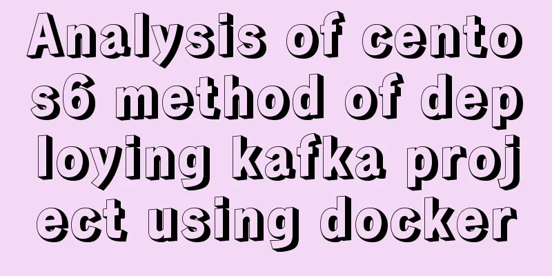 Analysis of centos6 method of deploying kafka project using docker