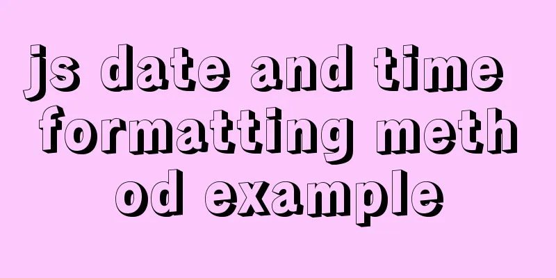 js date and time formatting method example