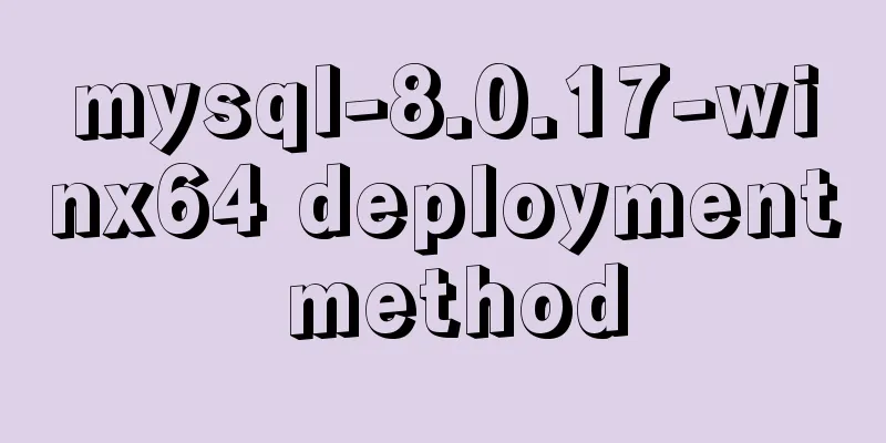 mysql-8.0.17-winx64 deployment method