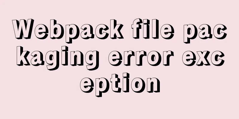 Webpack file packaging error exception