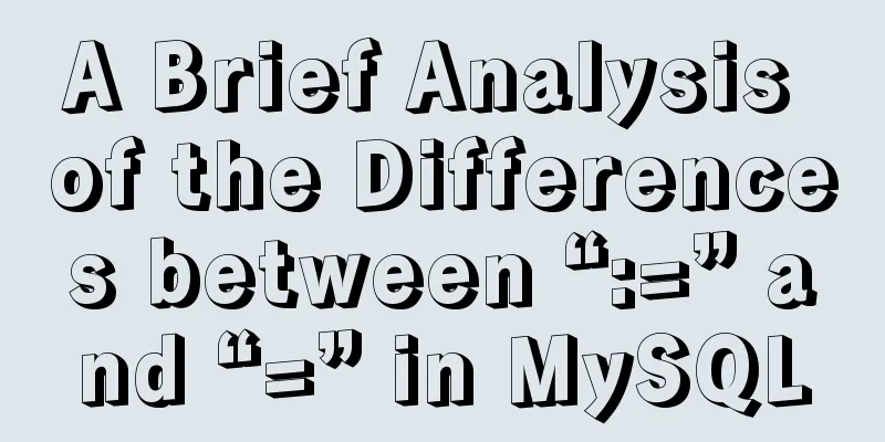 A Brief Analysis of the Differences between “:=” and “=” in MySQL