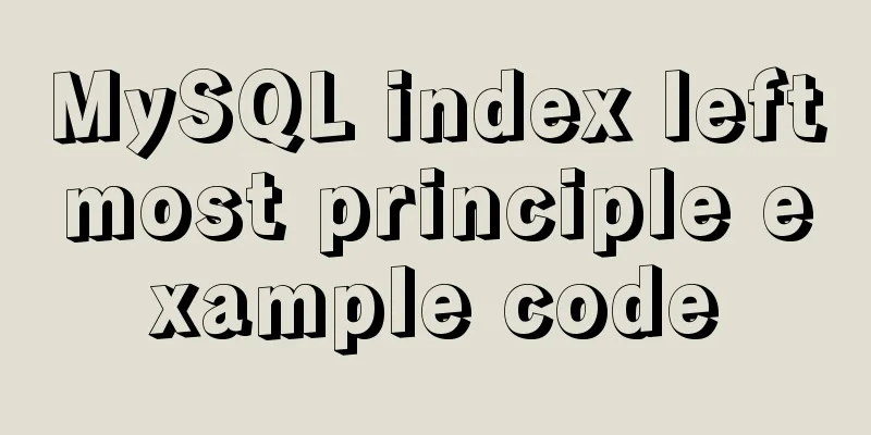 MySQL index leftmost principle example code