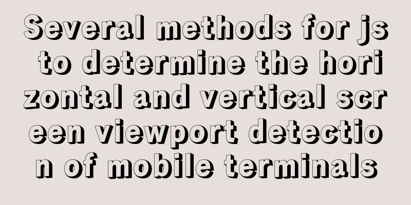 Several methods for js to determine the horizontal and vertical screen viewport detection of mobile terminals
