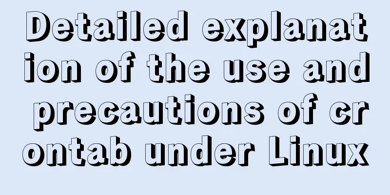 Detailed explanation of the use and precautions of crontab under Linux