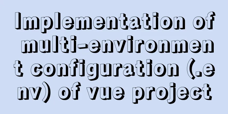 Implementation of multi-environment configuration (.env) of vue project