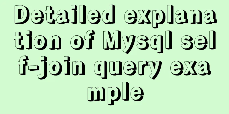Detailed explanation of Mysql self-join query example