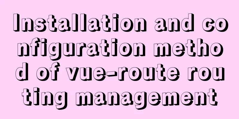 Installation and configuration method of vue-route routing management