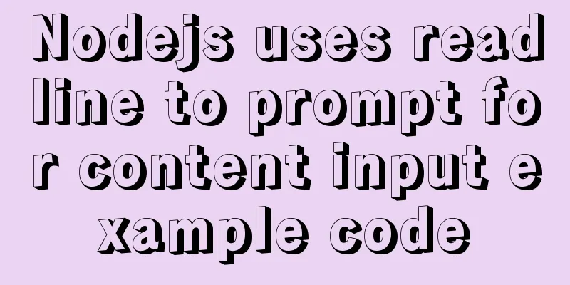 Nodejs uses readline to prompt for content input example code