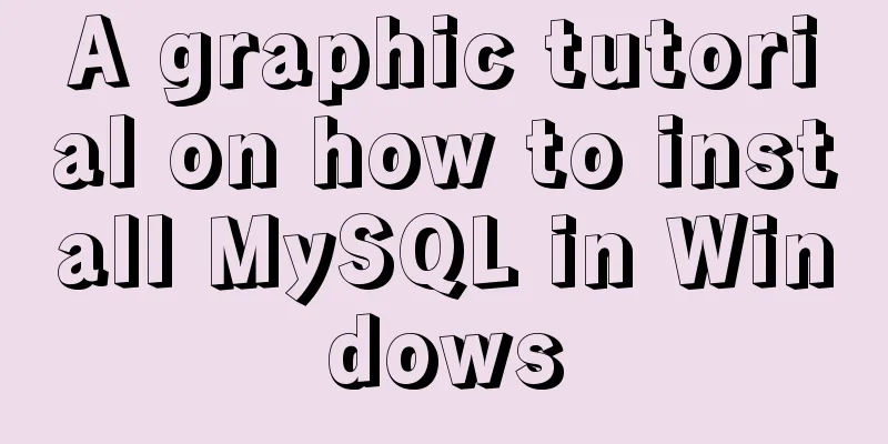 A graphic tutorial on how to install MySQL in Windows