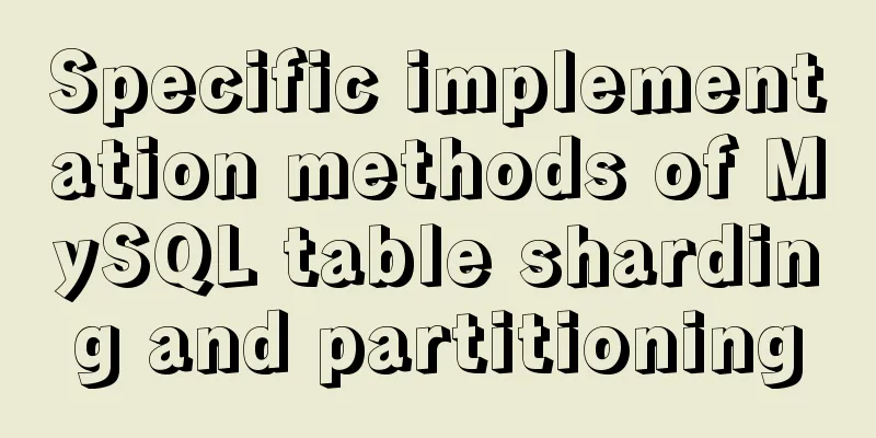 Specific implementation methods of MySQL table sharding and partitioning
