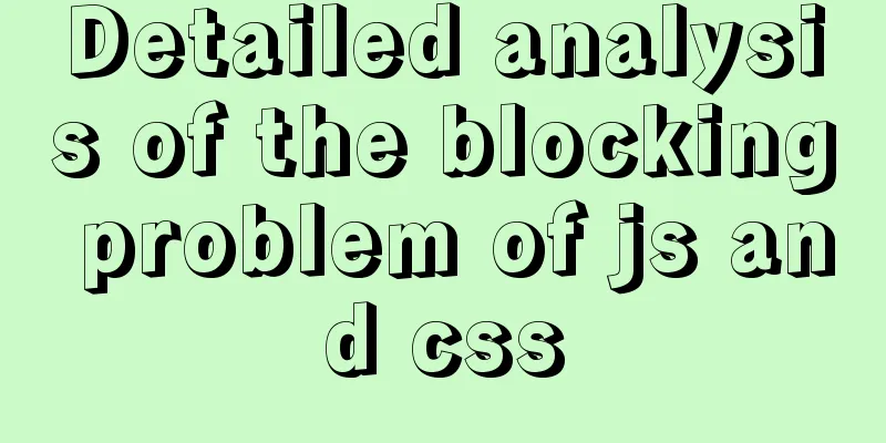 Detailed analysis of the blocking problem of js and css