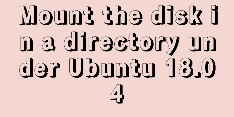 Mount the disk in a directory under Ubuntu 18.04