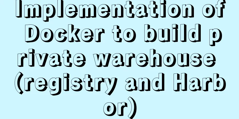 Implementation of Docker to build private warehouse (registry and Harbor)