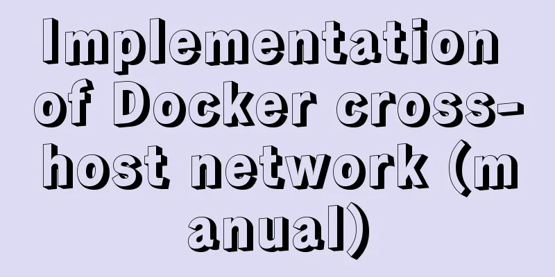 Implementation of Docker cross-host network (manual)