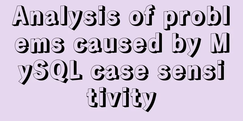 Analysis of problems caused by MySQL case sensitivity