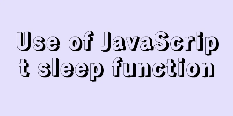 Use of JavaScript sleep function