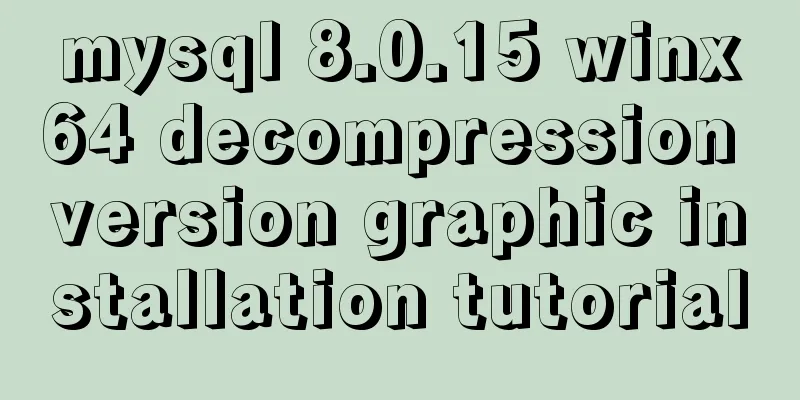 mysql 8.0.15 winx64 decompression version graphic installation tutorial