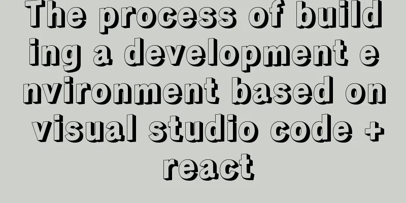 The process of building a development environment based on visual studio code + react